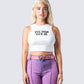 Larkyn White Rib Graphic Tank Top model front