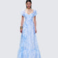 Tressa Blue Flower Print Maxi Dress model front
