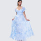 Tressa Blue Flower Print Maxi Dress