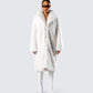Trista Ivory Faux Fur Coat model front