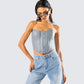 Tui Grey Vegan Leather Corset Top