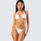 Twyla White Triangle Bikini Top