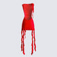 Tiana Red Ruffle Rosette Dress