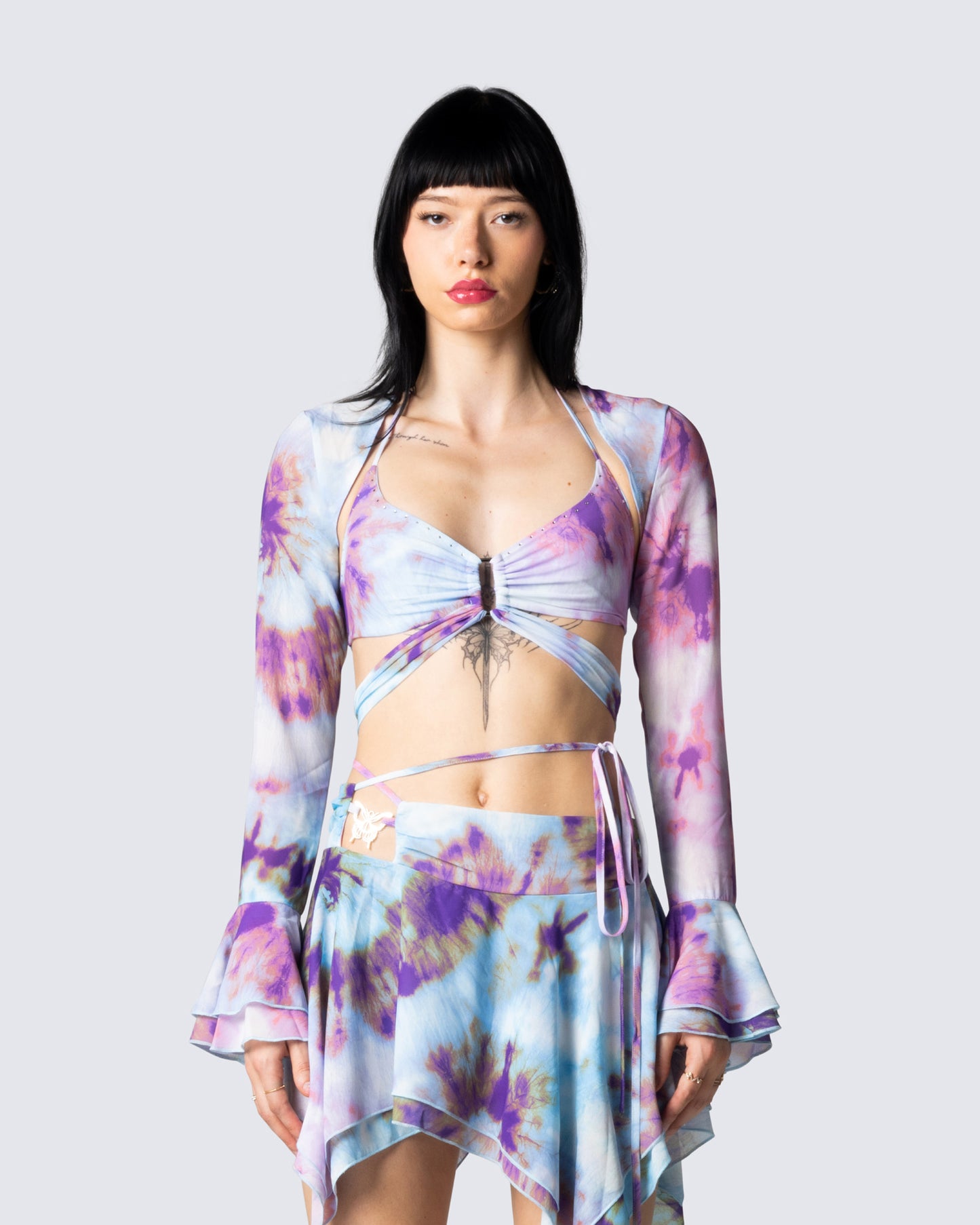 Kadence Tie Dye Print Top model front