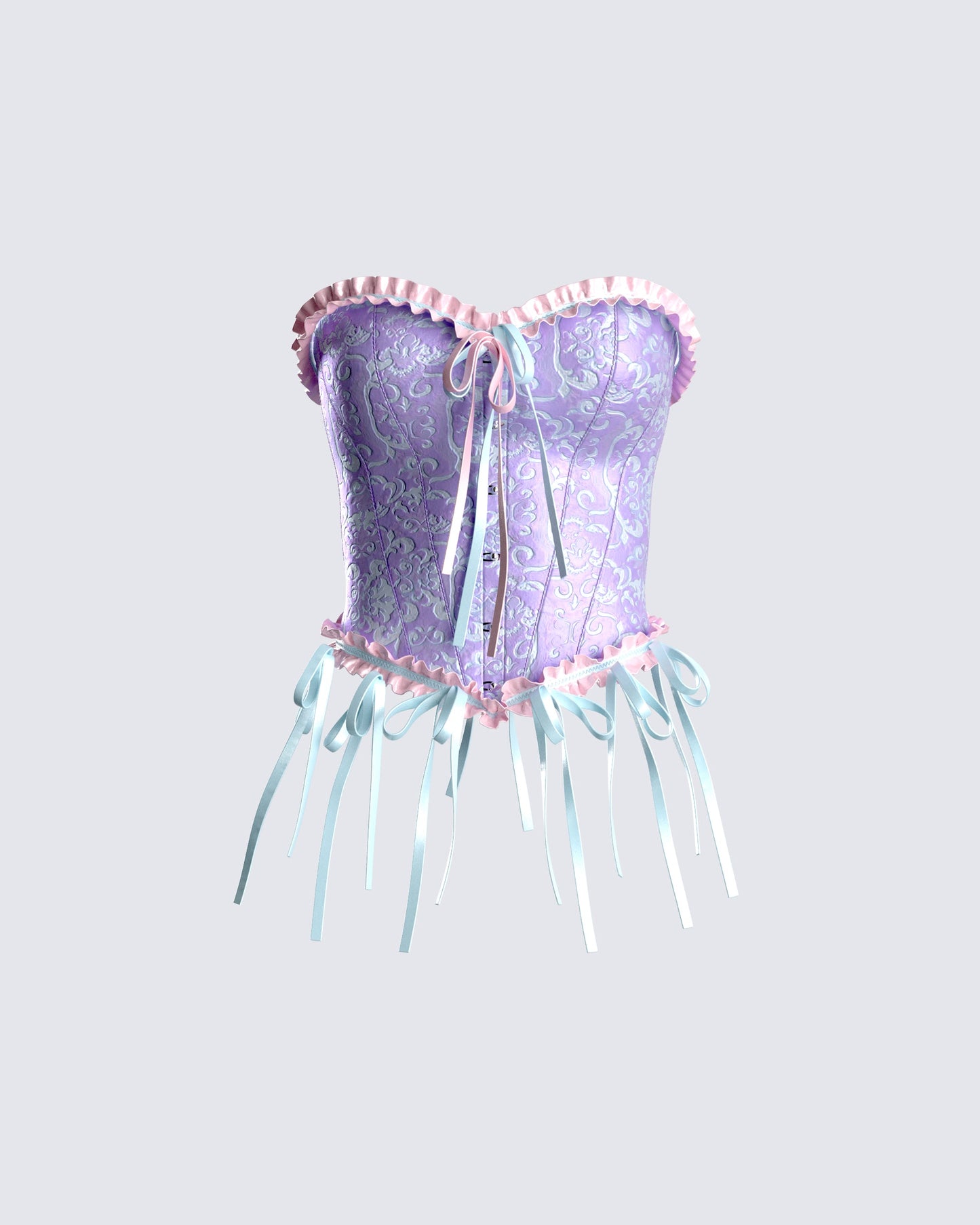 Dolly Blue Sweetheart Corset Top 3d product front