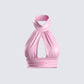 Emmy Pink Halter Crop Top 3d product front