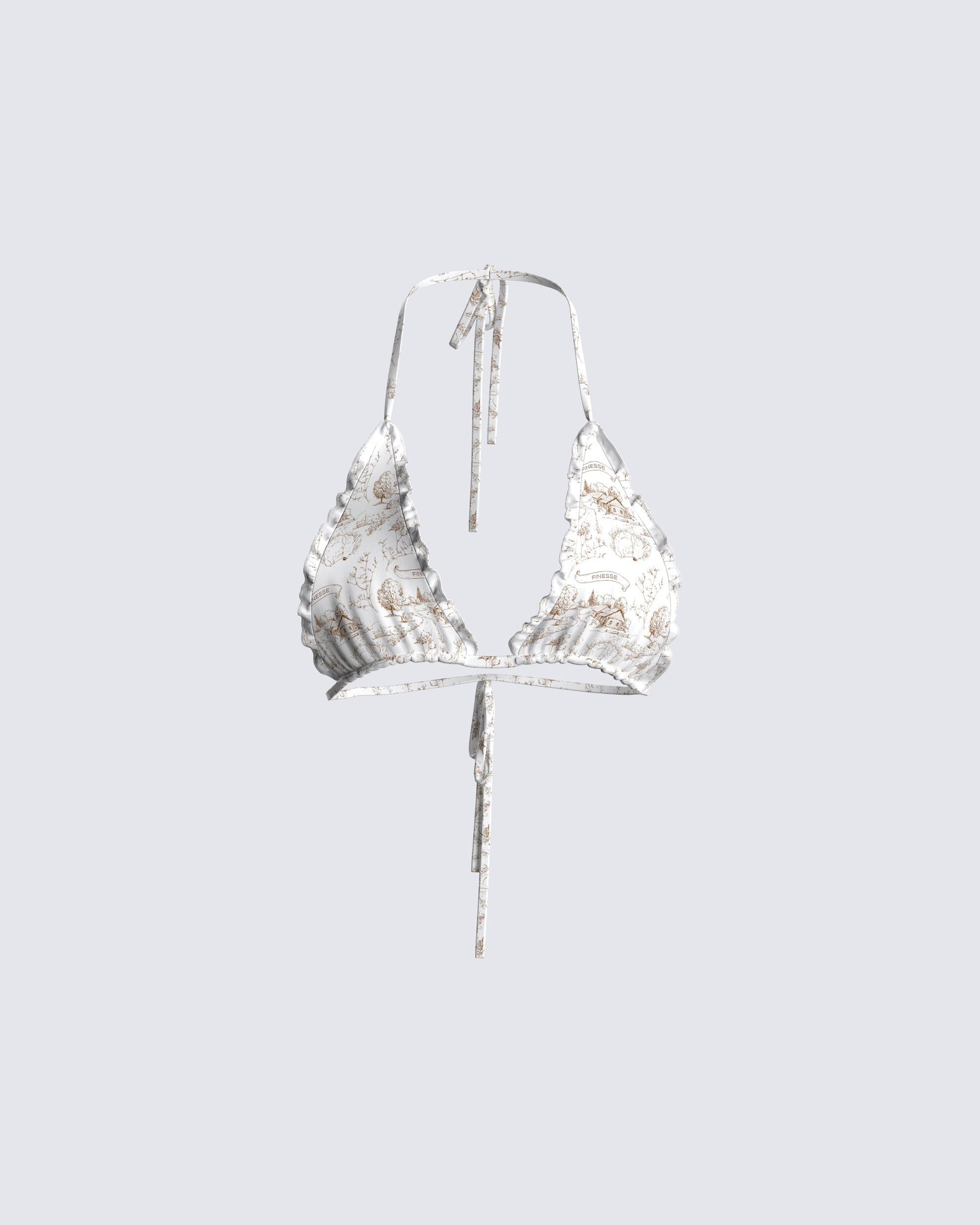 Mason White Print Bikini Top product front
