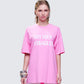 Ula Pink Printed Oversized Tee model front