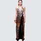 Ursula​ Orange Printed Wrap Maxi Dress model front