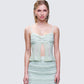 Ursuline Sage Ruffle Trim Cami Top model front