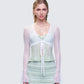 Ursuline White Lace Flare Sleeved Bolero model front