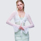 Ursuline White Lace Flare Sleeved Bolero