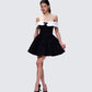 Vale Black Off Shoulder Mini Dress