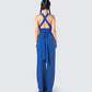 Valentina Blue Halter Jumpsuit