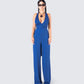 Valentina Blue Halter Jumpsuit
