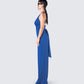 Valentina Blue Halter Jumpsuit
