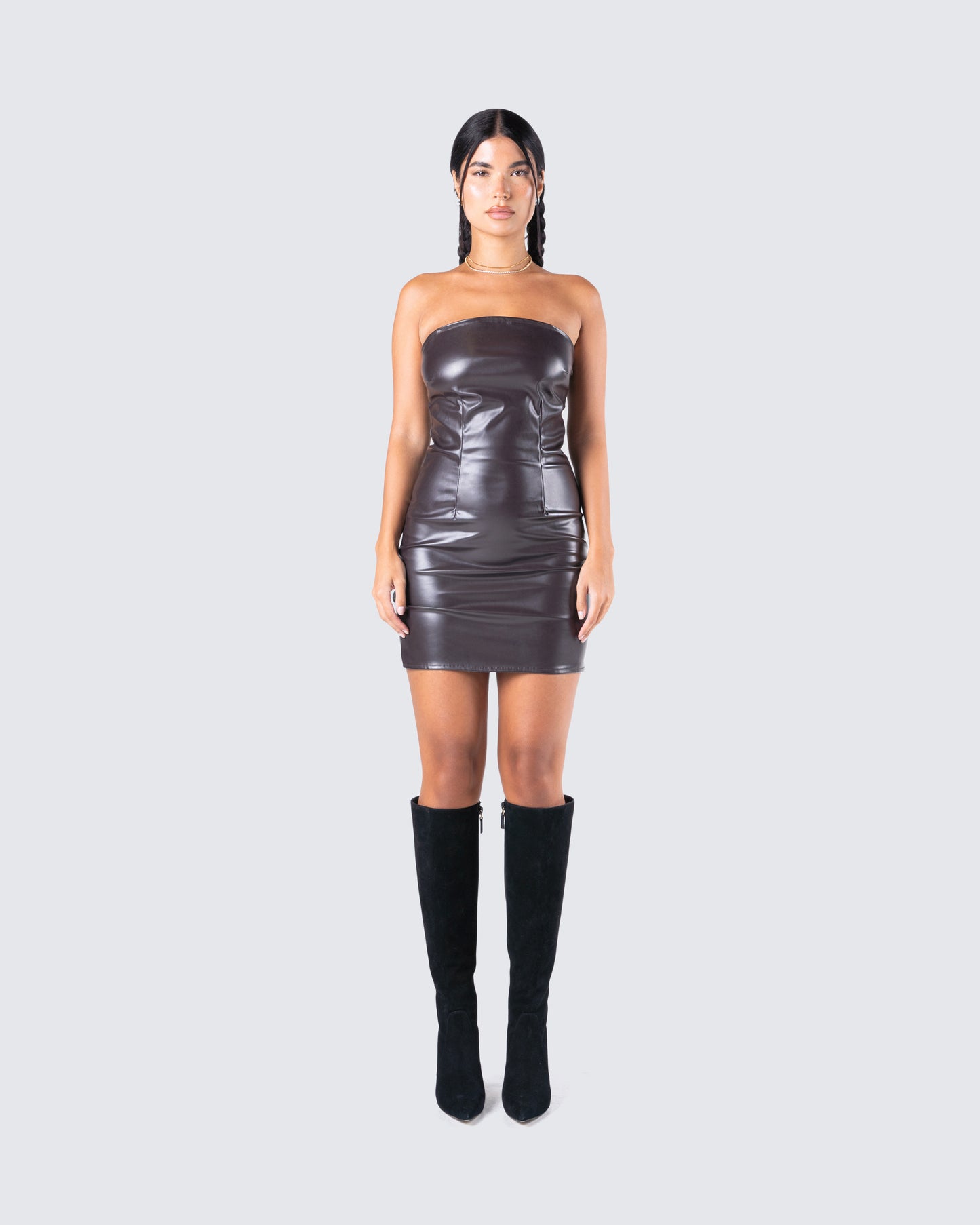 Valerie Brown Vegan Leather Dress