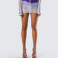 Vanessa Purple Sequin Knit Skirt model front