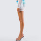 Vanessa Turquoise Sequin Knit Skirt