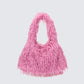 Veda Dusty Pink Ruched Hobo Bag product front