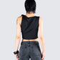 Veeti Black Jersey Crop Top