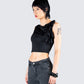 Veeti Black Jersey Crop Top
