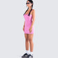 Veronica Pink Jersey Mini Dress