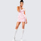 Vienna Pink Ruffle Mini Dress