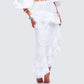 Villi White Asymmetrical Lace Skirt
