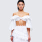 Villi White Off Shoulder Top model front