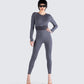 Vilma Grey Rib Zip Jumpsuit