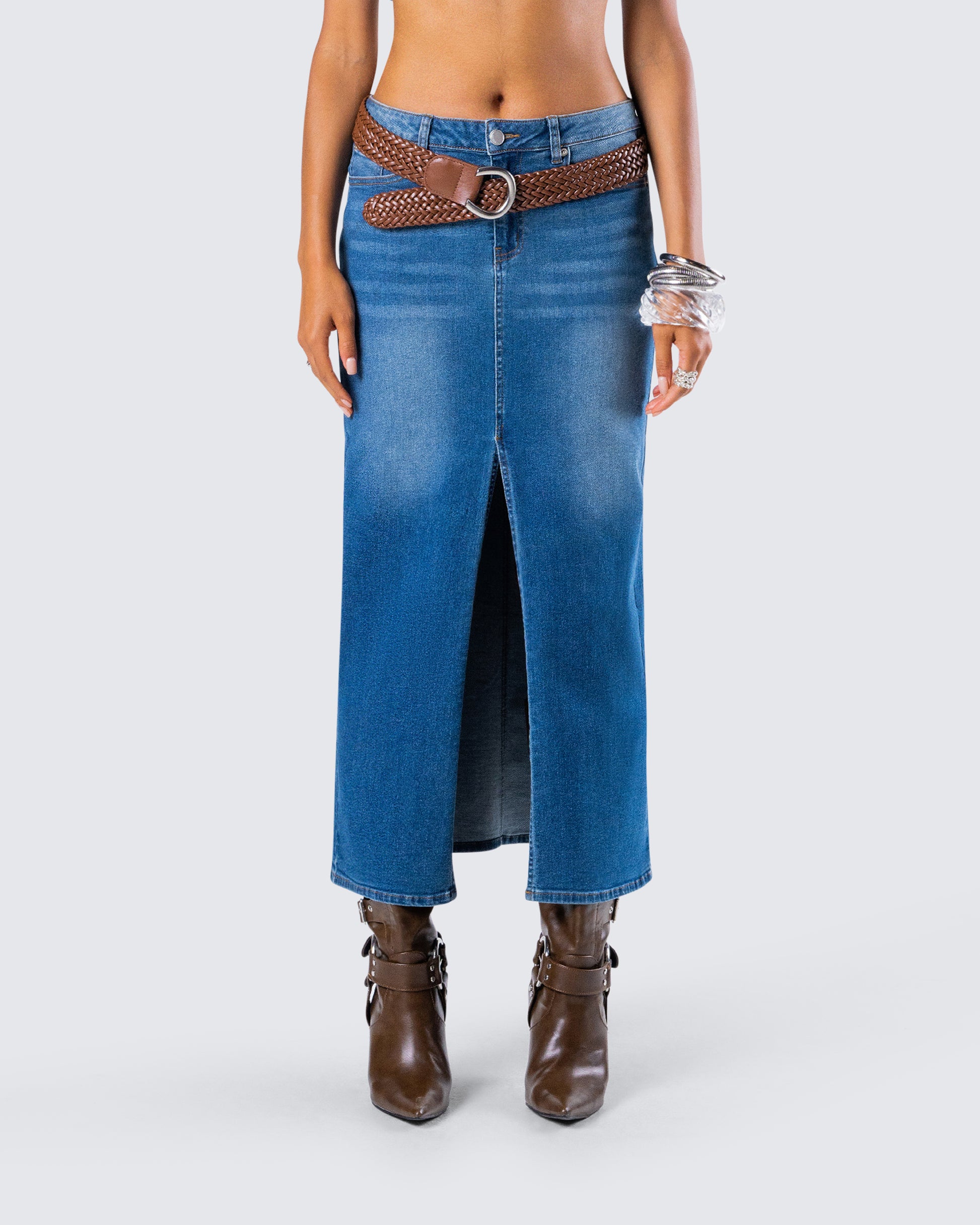 Zoella Tan Braided Belt
model front