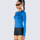 Vivi Blue Jersey Long Sleeve Top