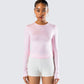 Vivi Pink Jersey Long Sleeve Top model front