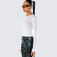 Vivi White Jersey Long Sleeve Top