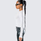 Vivi White Jersey Long Sleeve Top