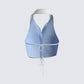 Vitellia Blue Pinstripe Halter Top