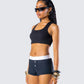 Waverly Black Ribbed Tank Top
