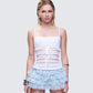 Wayan White Strappy Lace Top model front