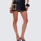 Whitley Black Vegan Leather Croc Micro Mini Skirt