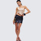 Whitley Black Vegan Leather Croc Micro Mini Skirt