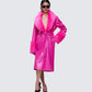 Willa Pink Vegan Fur Leather Coat