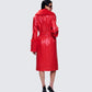 Willa Red Vegan Fur Leather Coat