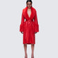 Willa Red Vegan Fur Leather Coat