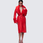 Willa Red Vegan Fur Leather Coat