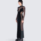 Wilma Black Velvet Paneled Gown