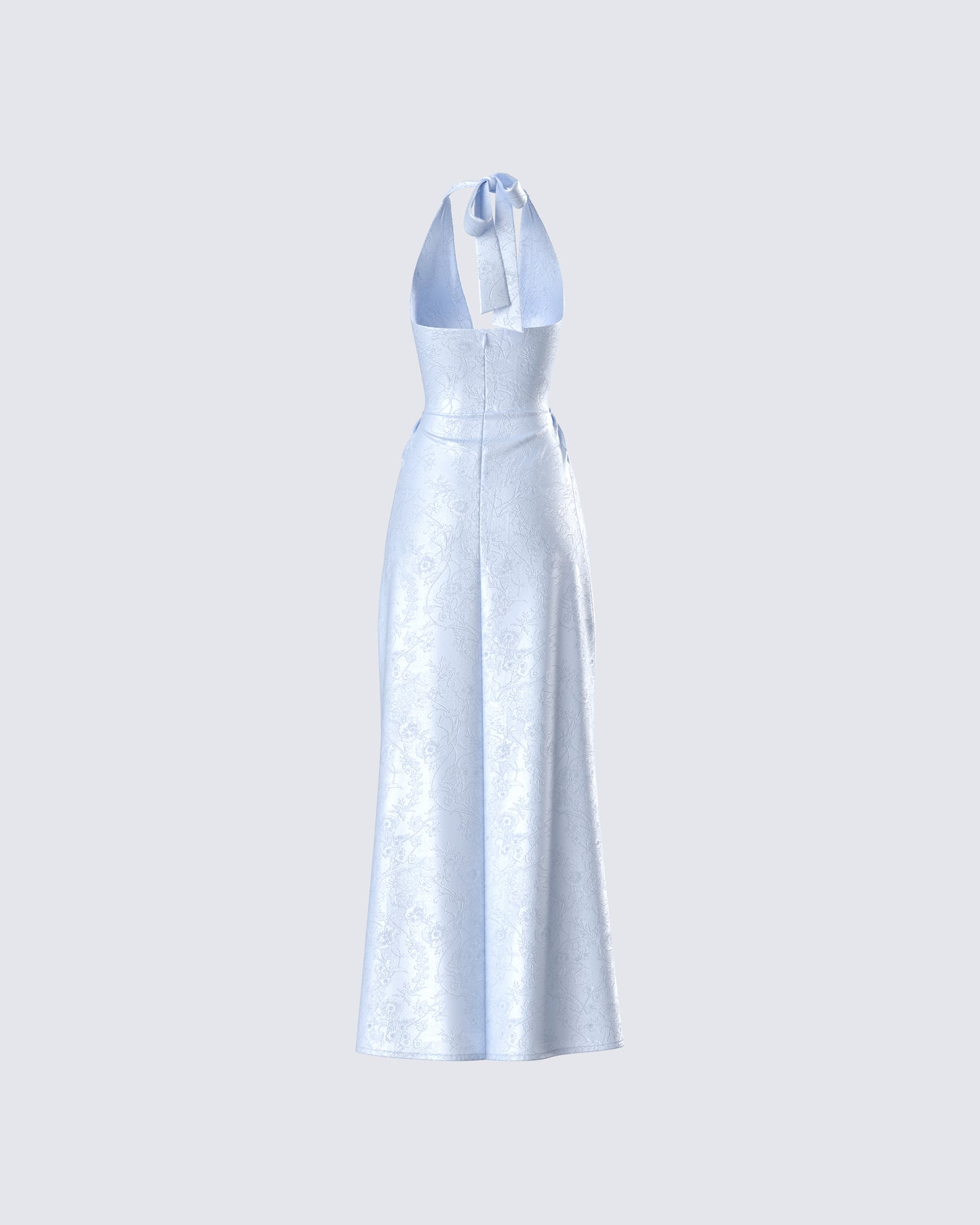 Xylah Baby Blue Rosette Maxi Dress