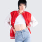 Yai Red Varsity Logo Patch Jacket