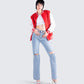 Yai Red Varsity Logo Patch Jacket