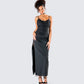 Yan Black Lace Maxi Corset Dress